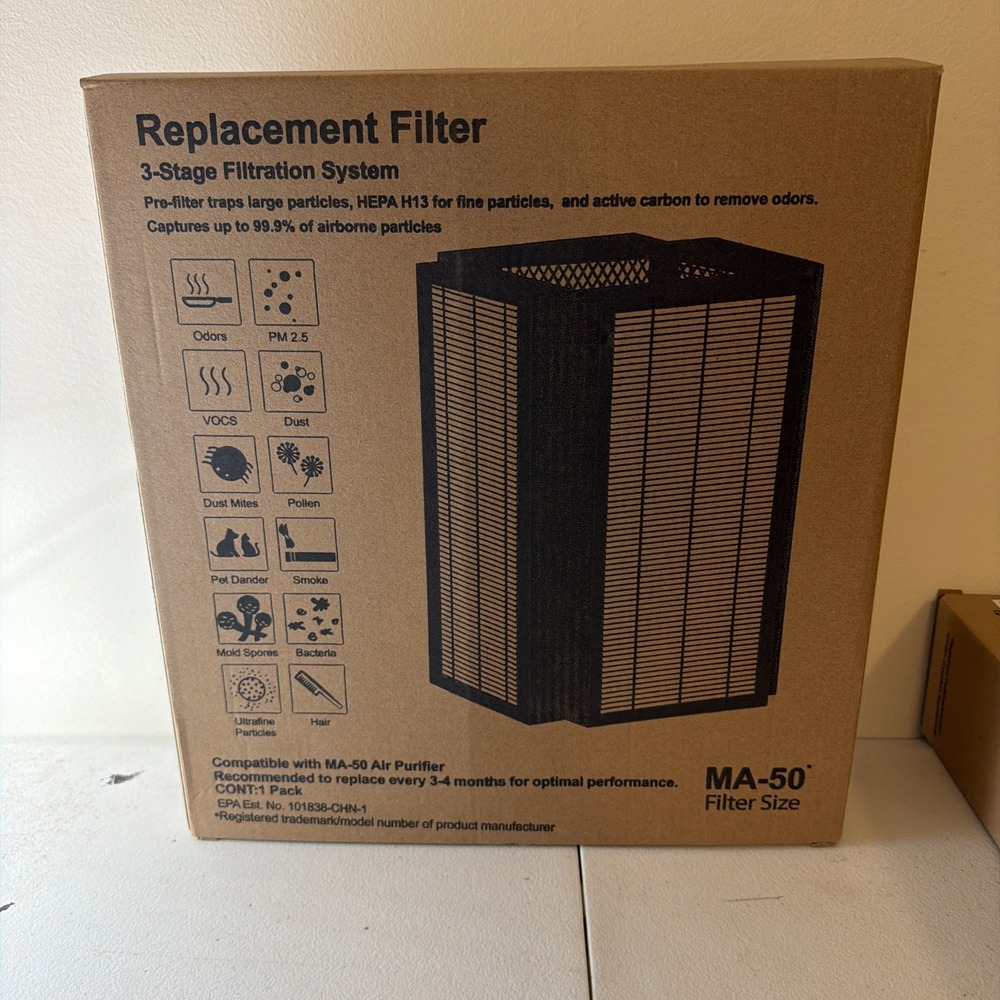 MA-50 Home Air Purifier 4 Sided H13 HEPA Replacement Filter NEW